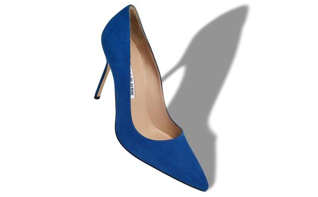 BB Blue Suede Pointed Toe Pumps Product Image