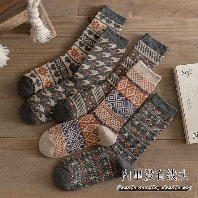 Patterned Crew Socks Product Image