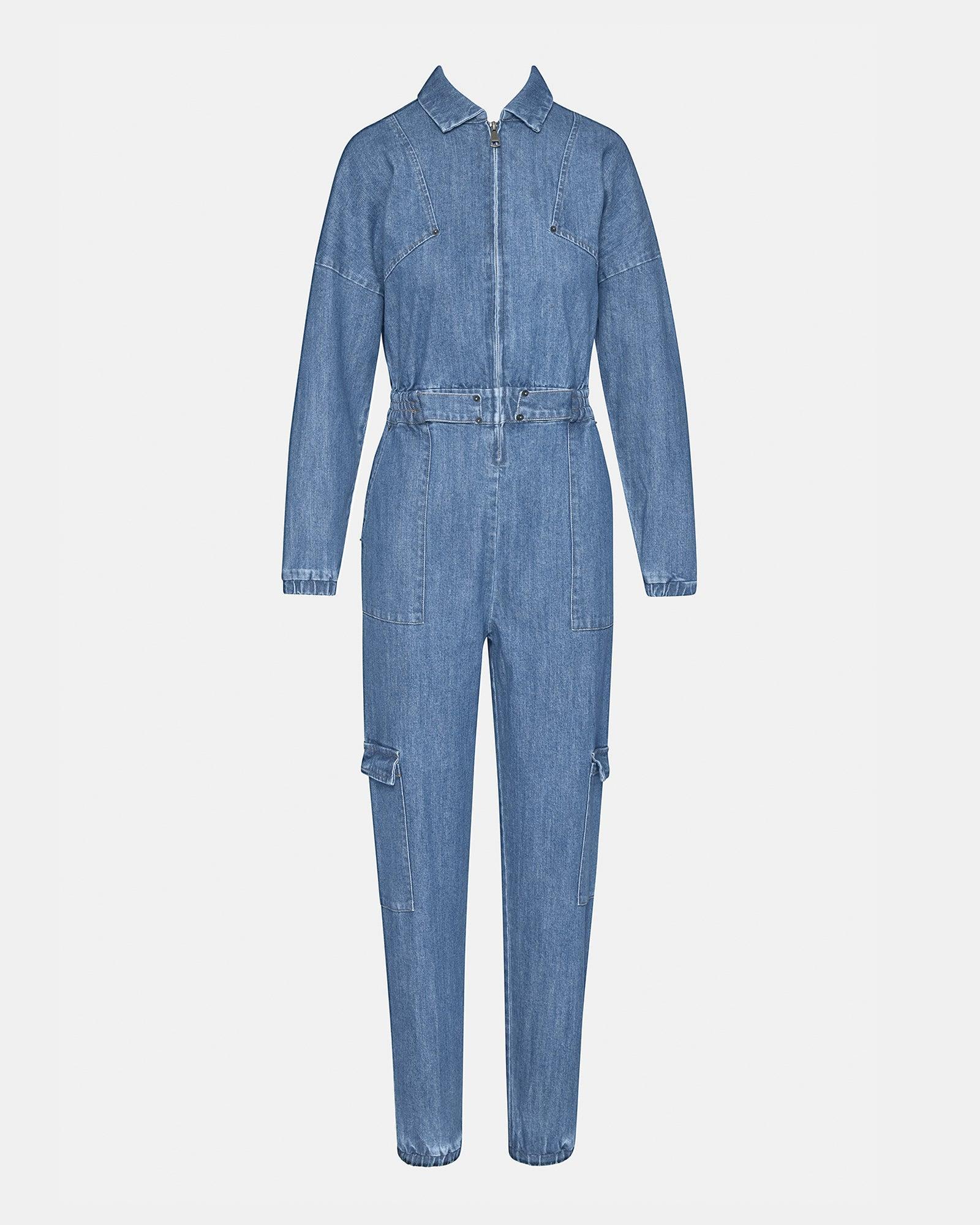 TRISTA DENIM JUMPSUIT Female Product Image