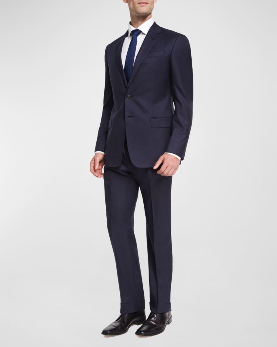 Two-Button Soft Basic Suit, Navy Product Image