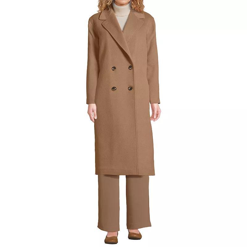 Womens Lands End Insulated Double Breasted Wool Coat Product Image