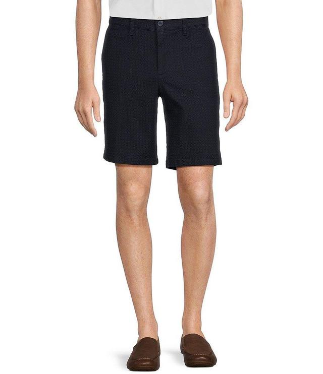 Roundtree & Yorke Casuals Flat Front Straight Fit Tonal Geo Printed 9#double; Inseam Shorts Product Image