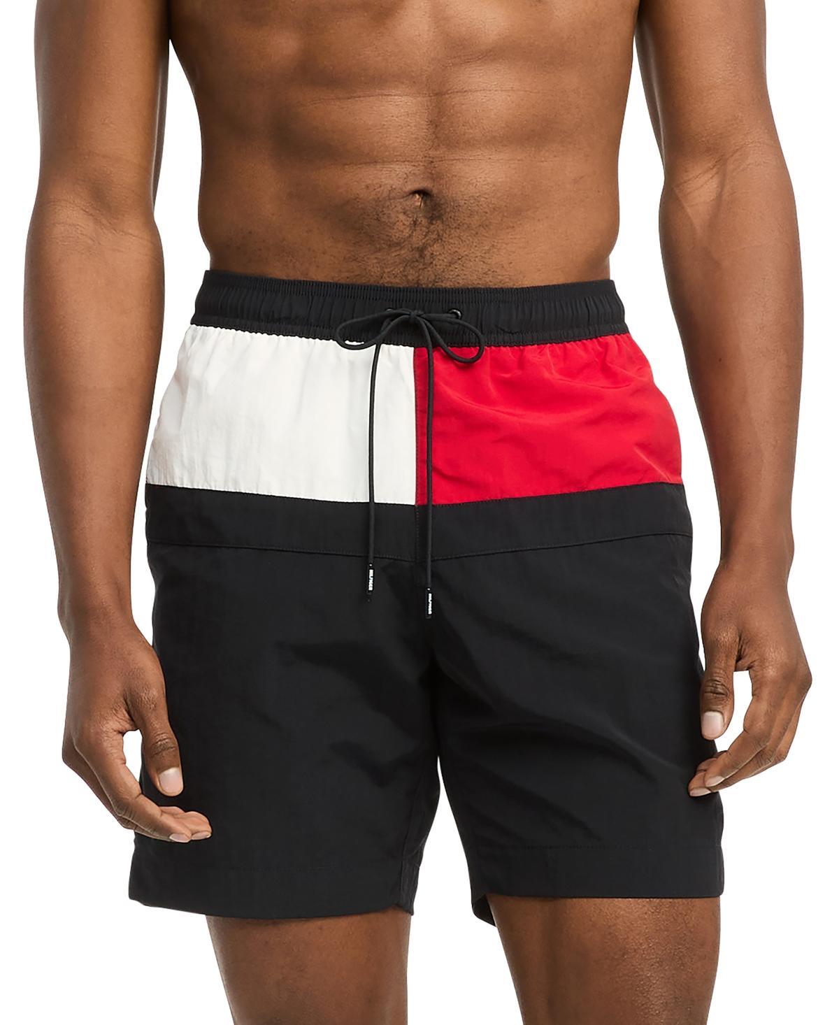 Tommy Hilfiger Mens Long Drawstring Flag 7 Swim Trunks Product Image