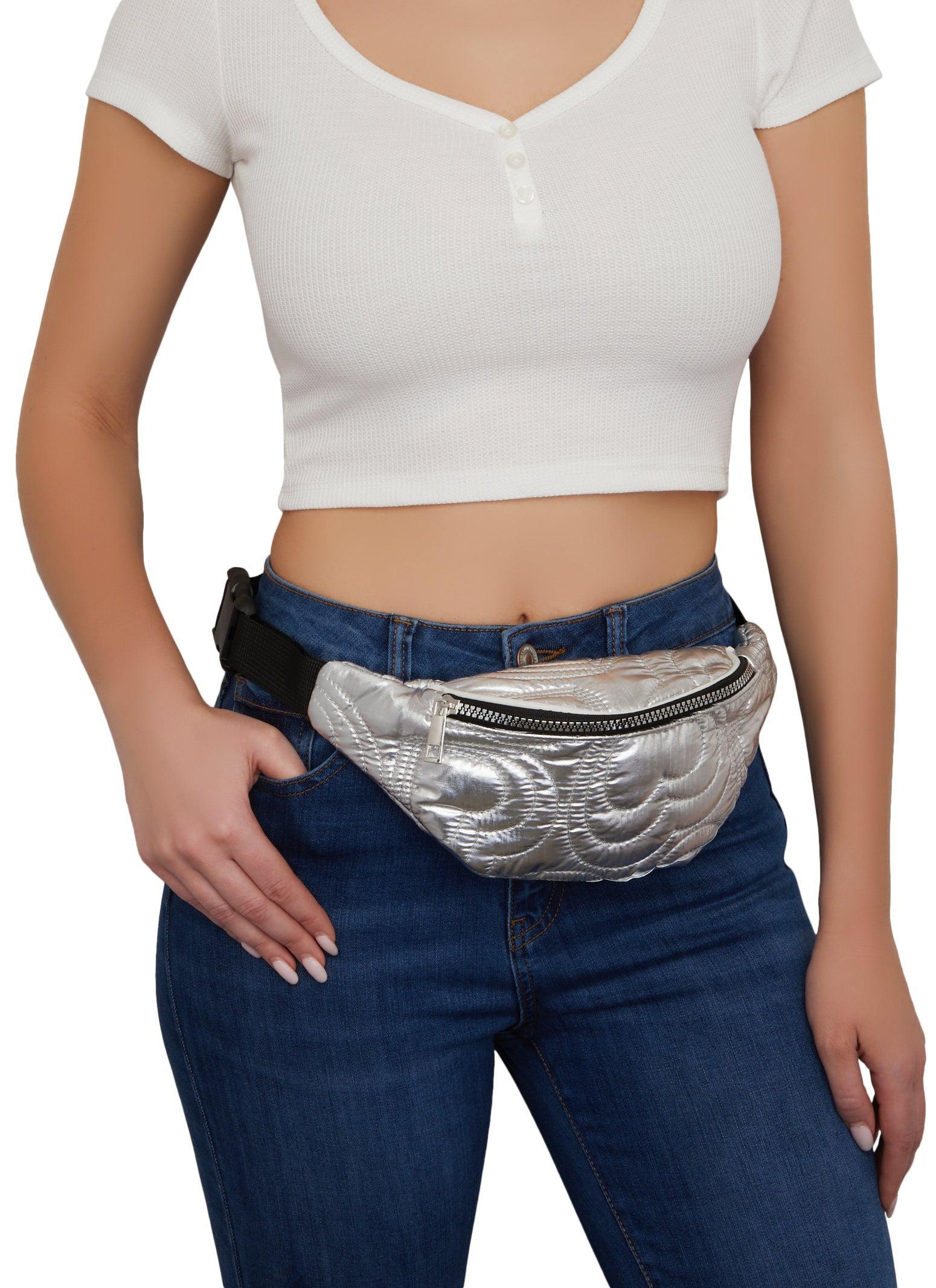 Heart Quilted Fanny Pack Female Product Image