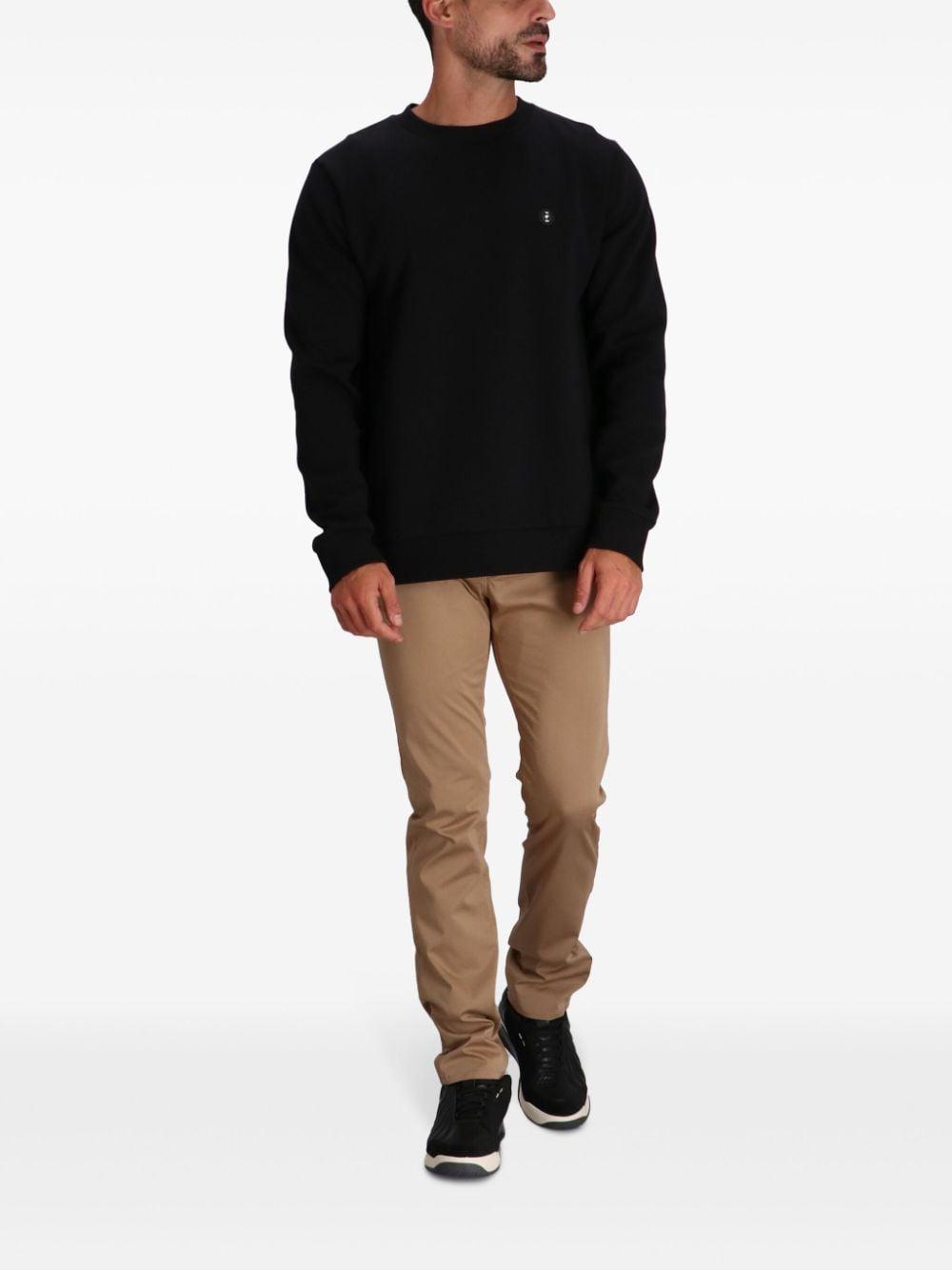 HUGO BOSS Cotton-terry Regular-fit Sweatshirt With Double Monogram In Black Product Image