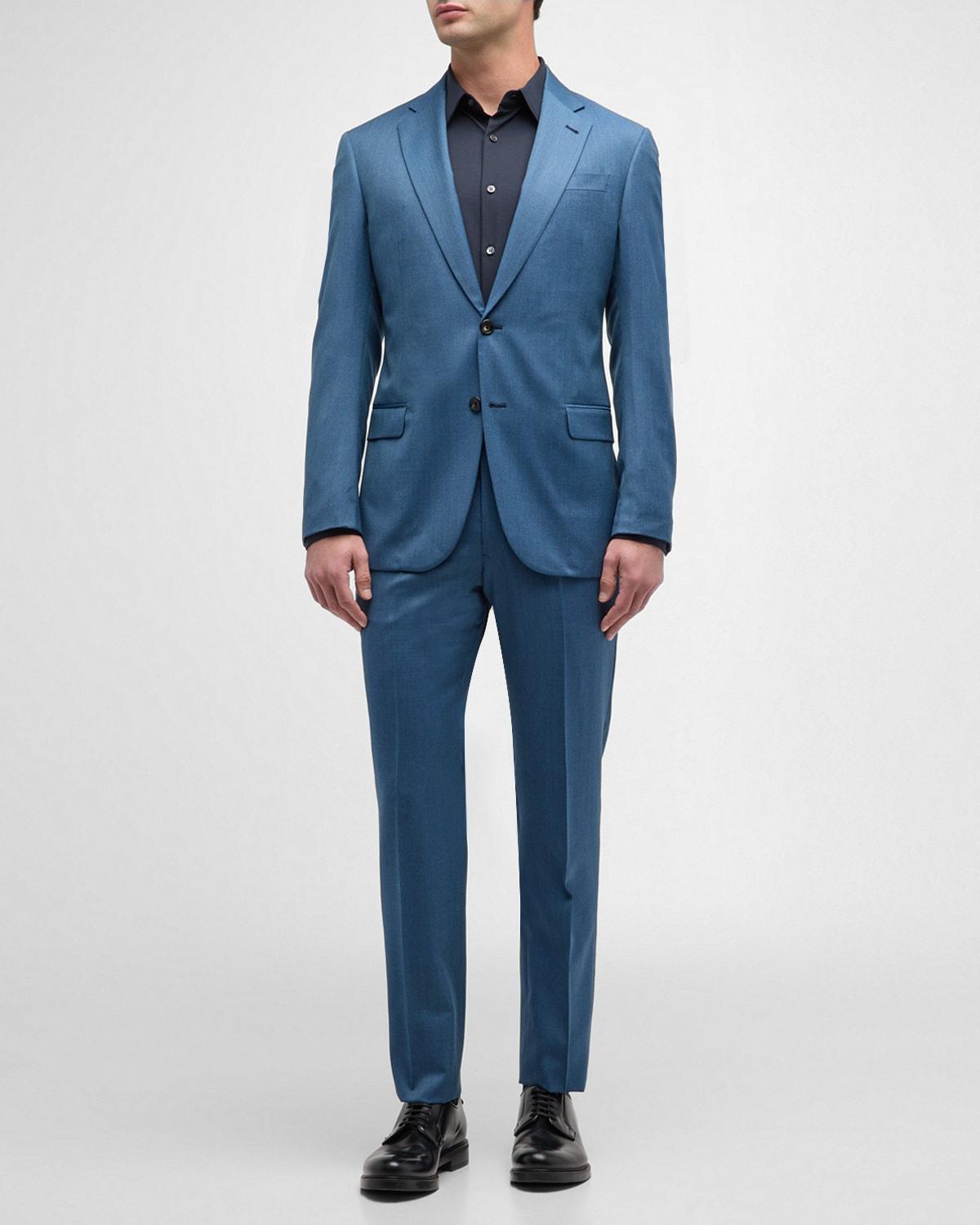 Mens Solid Wool Suit Product Image