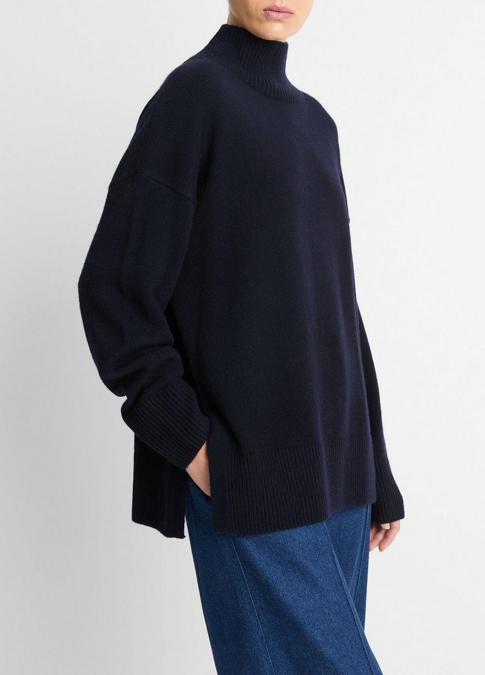 Wool-Cashmere Drop-Shoulder Turtleneck Sweater Product Image