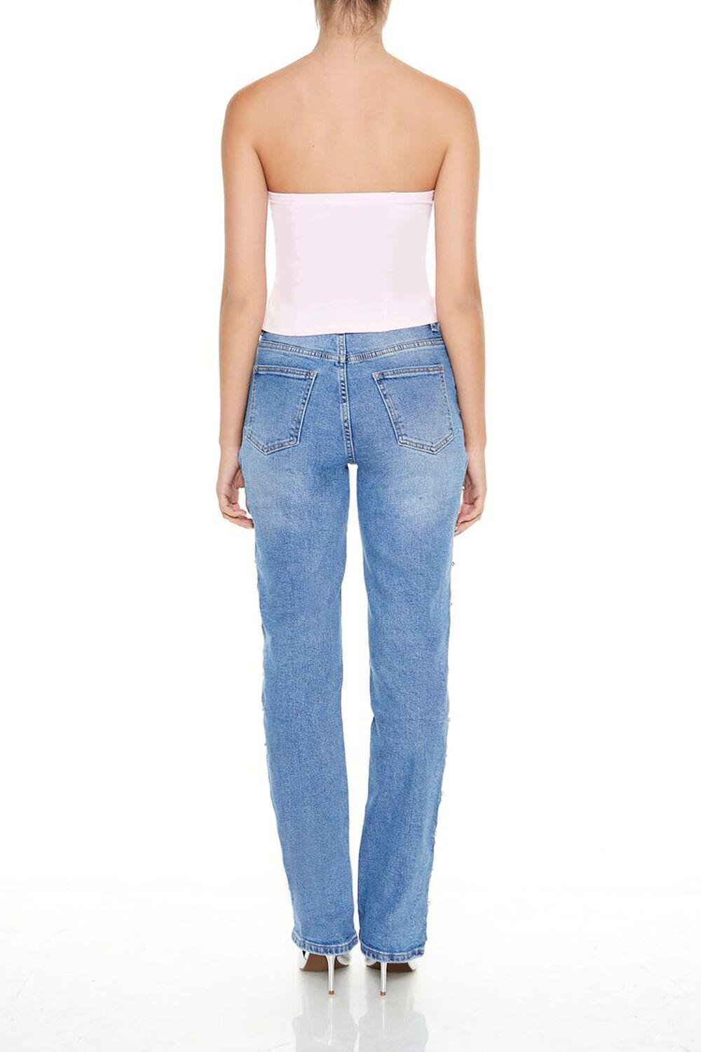 Rhinestone Cutout Straight Jeans | Forever 21 Product Image