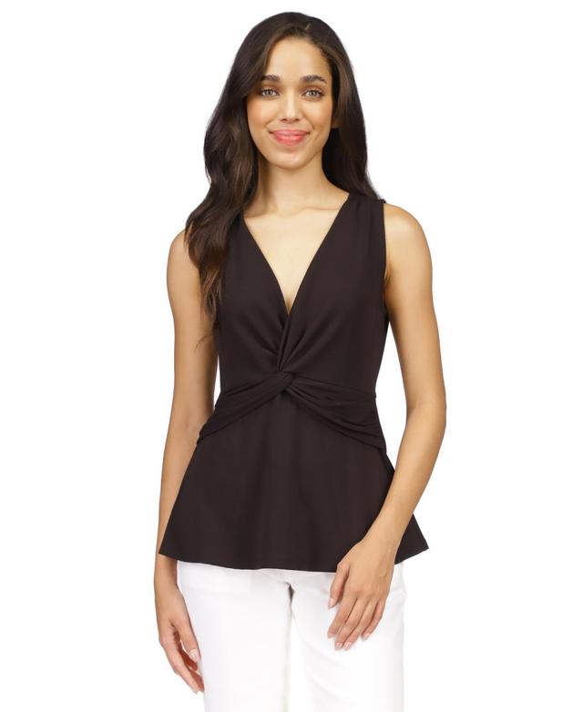 Michael Michael Kors Womens Twist-Front Sleeveless Baby-Doll Top Product Image