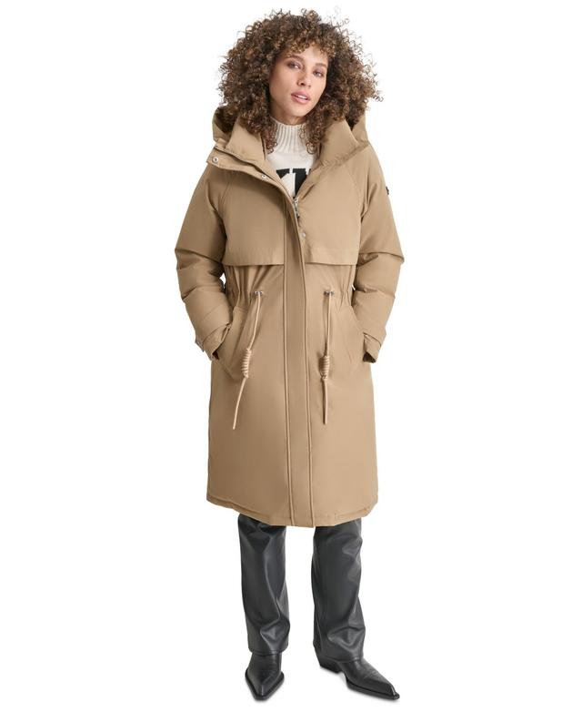 Dkny Womens Hooded Long-Sleeve Anorak Puffer Coat Product Image