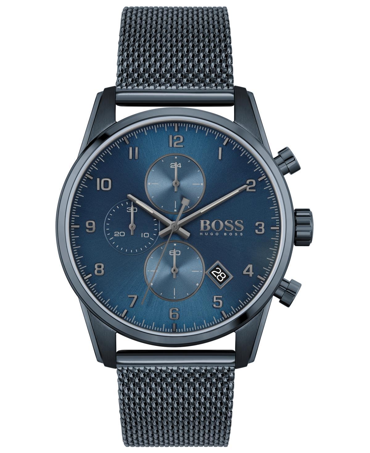 Hugo Boss Skymaster Blue Mesh Chronograph Watch Product Image