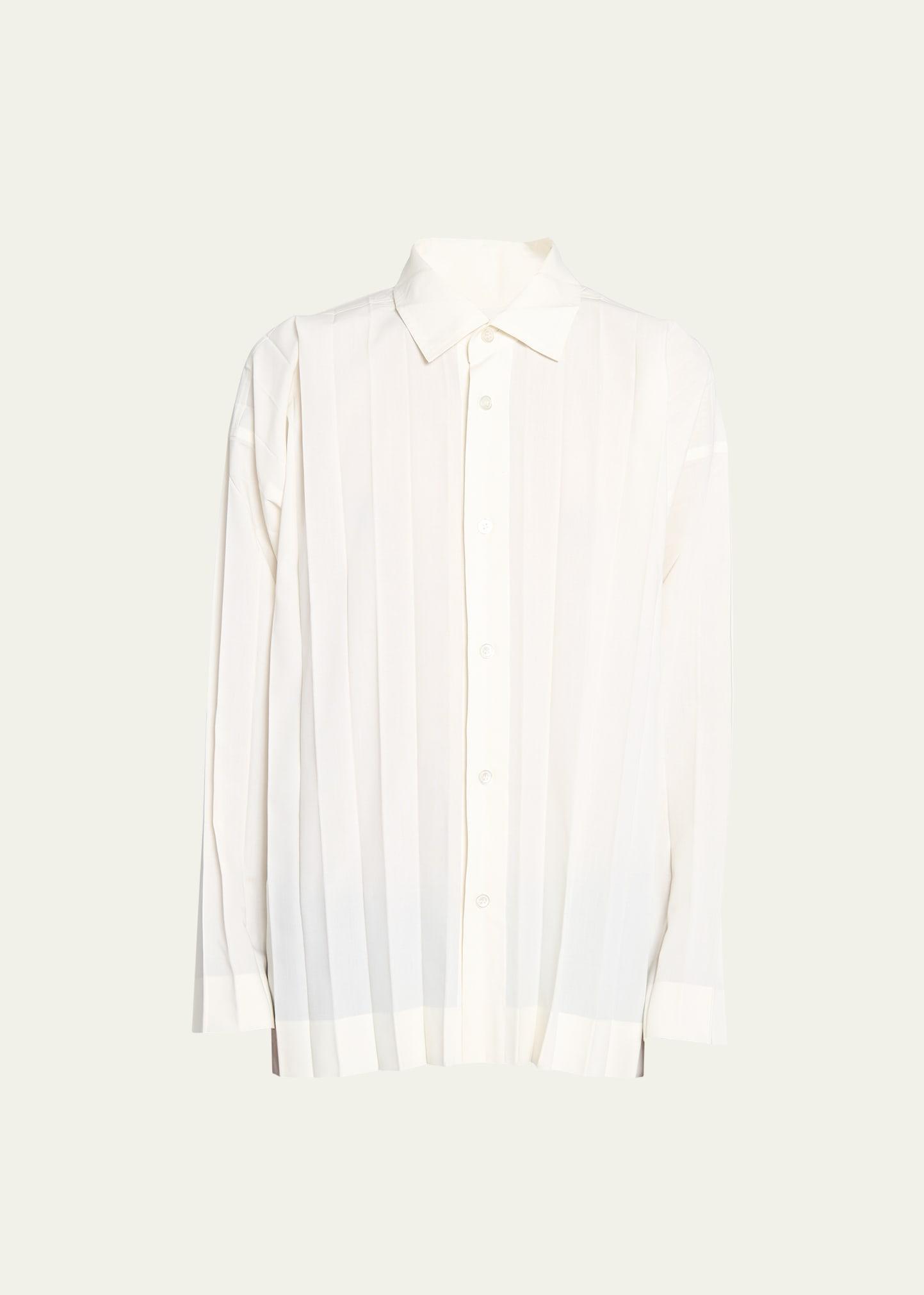 Mens Pleated Dress Shirt Product Image