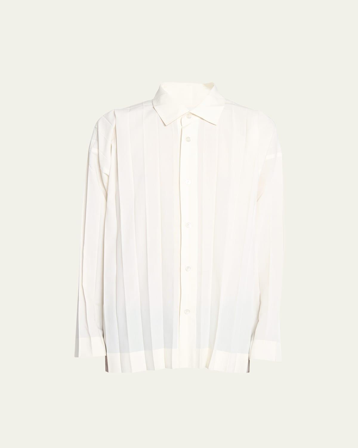 Mens Pleated Dress Shirt Product Image