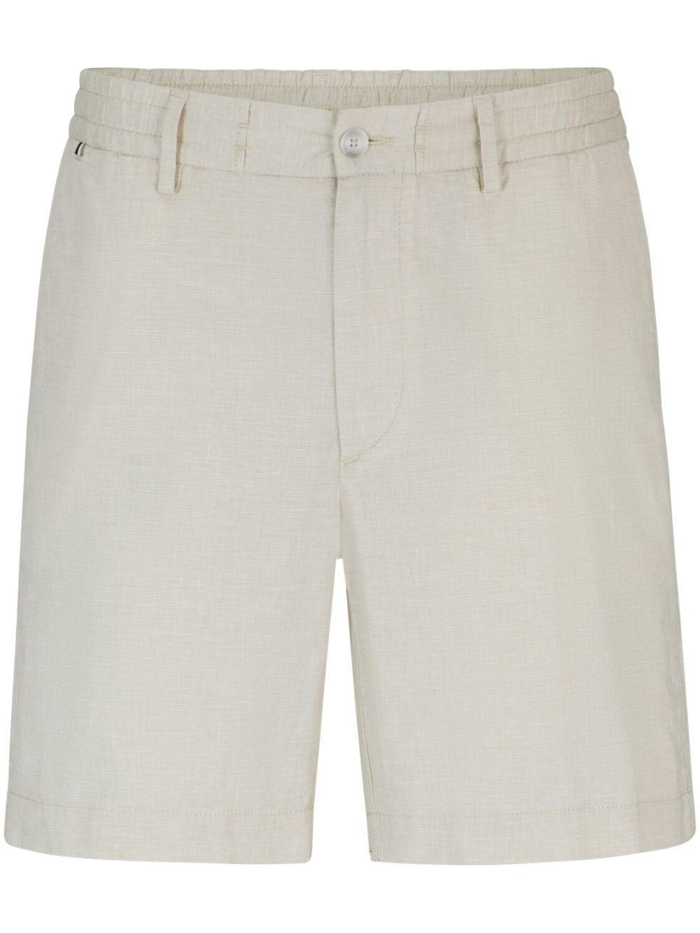 Elasticated-waist Stretch-cotton Shorts In Neutrals Product Image