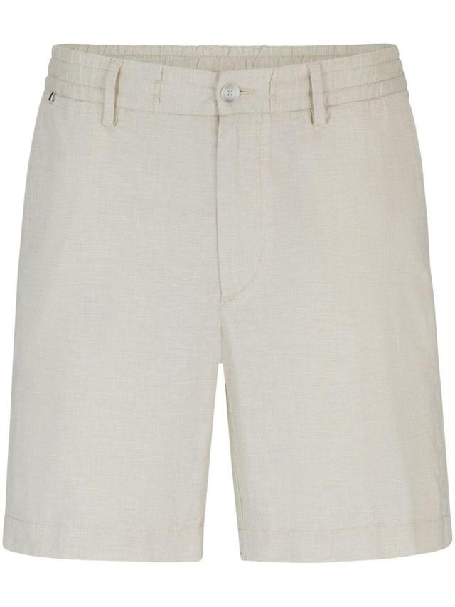 Elasticated-waist Stretch-cotton Shorts In Neutrals Product Image