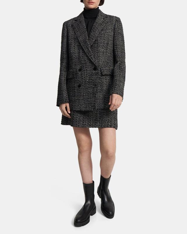 Double-Breasted Blazer in Wool-Blend Tweed Product Image