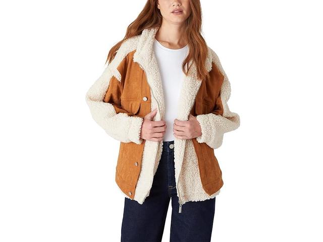 Blank NYC Oversized Faux Suede and Sherpa Trucker Jacket (Multicolor) Women's Jacket Product Image