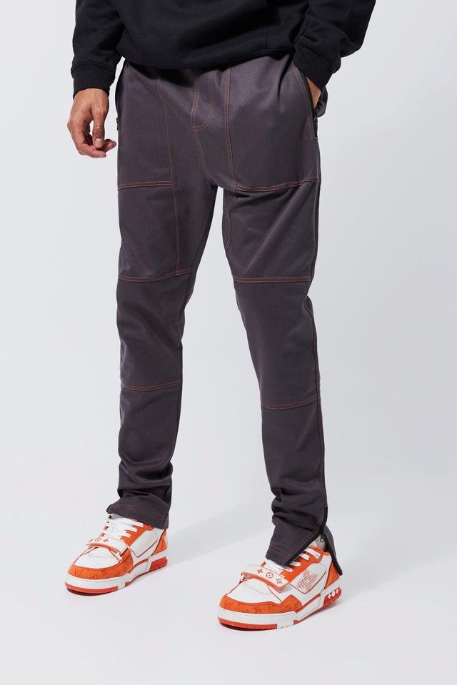 Tall Straight Fit Top Stitch Cargo Pants | boohooMAN USA Product Image