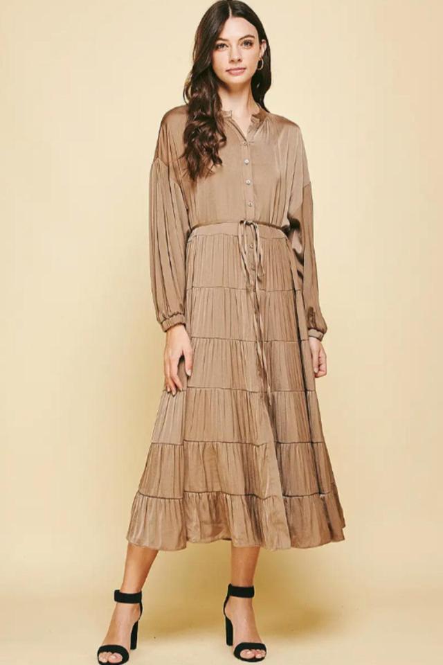 Button Down Tiered Dress Product Image