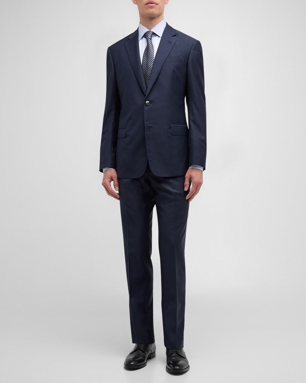 Men's Micro-Plaid Wool Suit Product Image