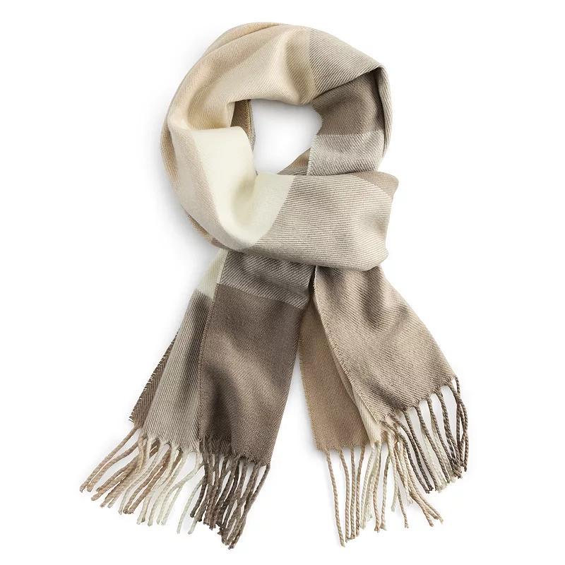 Womens Softer Than Cashmere Classic Plaid Scarf, Brown product image