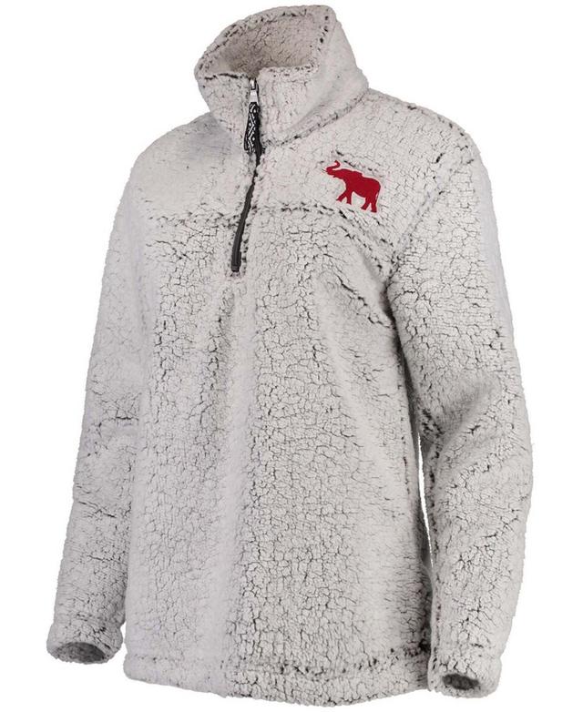 Womens Gray Alabama Crimson Tide Sherpa Super-Soft Quarter-Zip Pullover Jacket Product Image