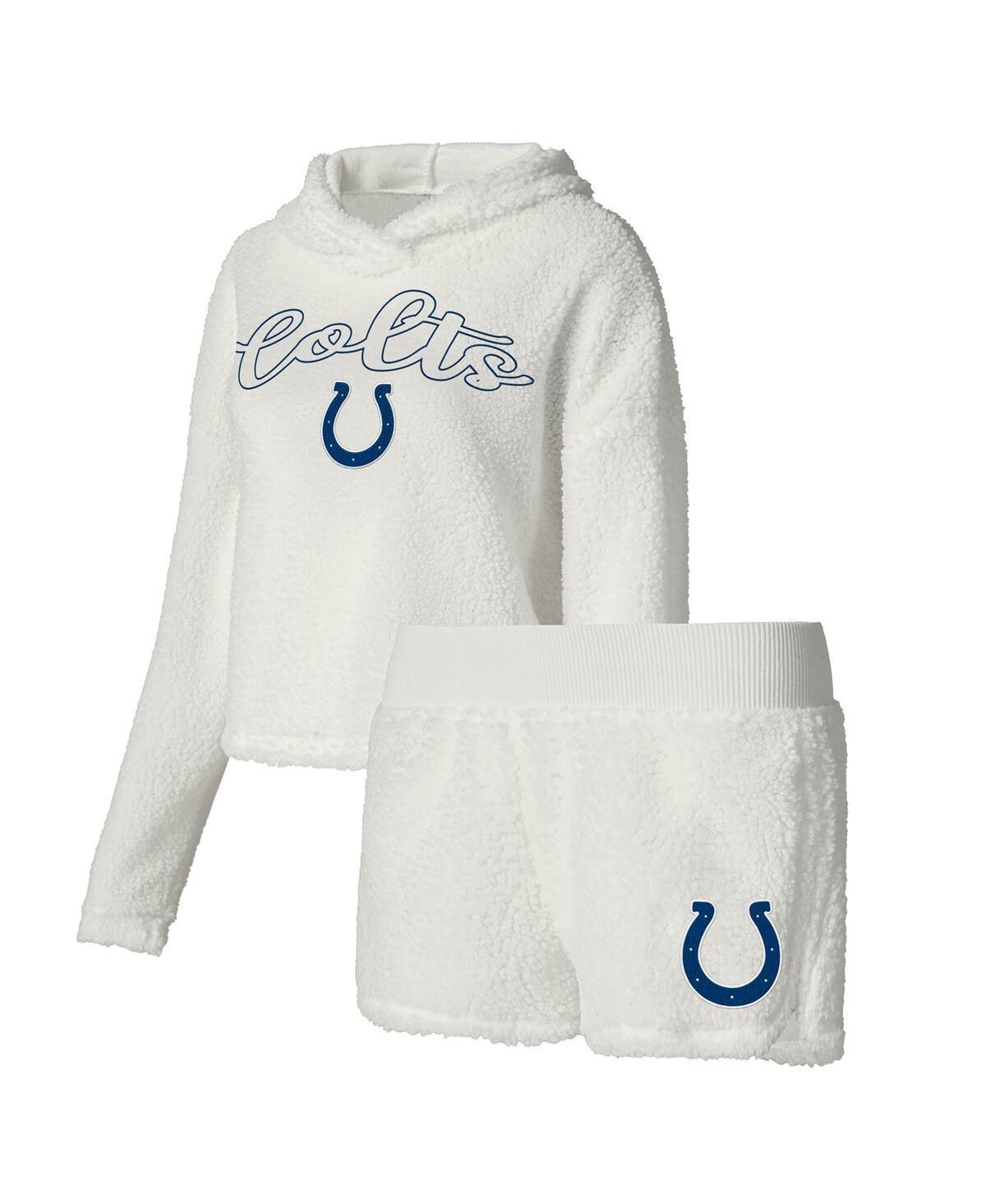 Womens Concepts Sport Indianapolis Colts Fluffy Pullover Sweatshirt & Shorts Sleep Set Product Image