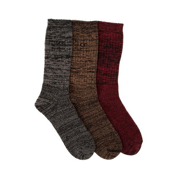 UGG Trey Rib Knit Cozy 3 Pack (Rubious / Chestnut / Moss Green) Men's Knee High Socks Shoes Product Image