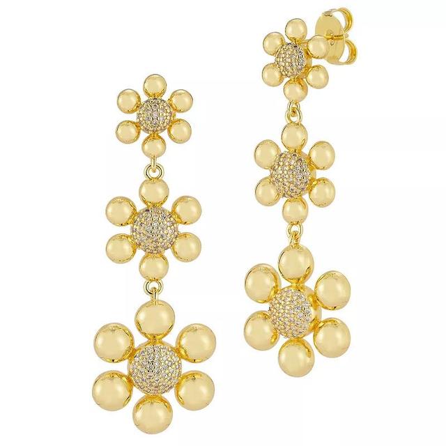 WINX 18k Gold Plated Cubic Zirconia Grad Flower Earrings, Womens, Gold Tone Product Image