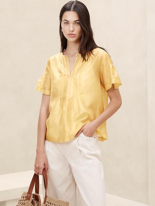 Pleated Placket Blouse Product Image