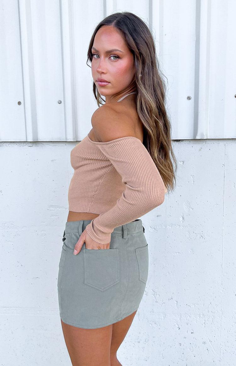 Back For You Light Brown Off Shoulder Top Product Image