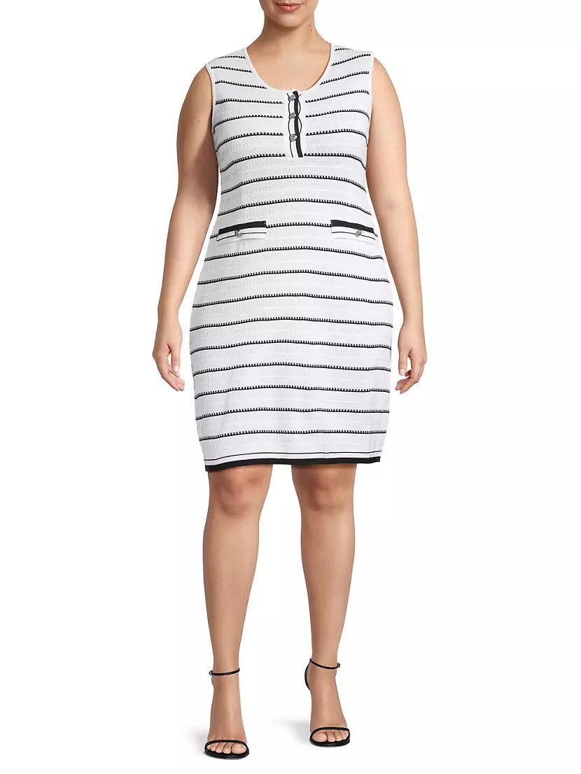 Plus Stripe Mini Sheath Dress Product Image