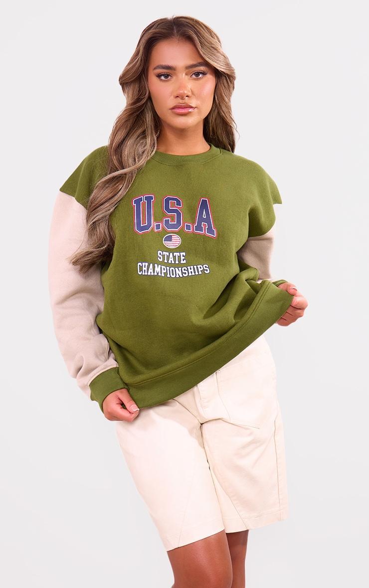 Khaki USA Raglan Sleeve Sweatshirt Product Image