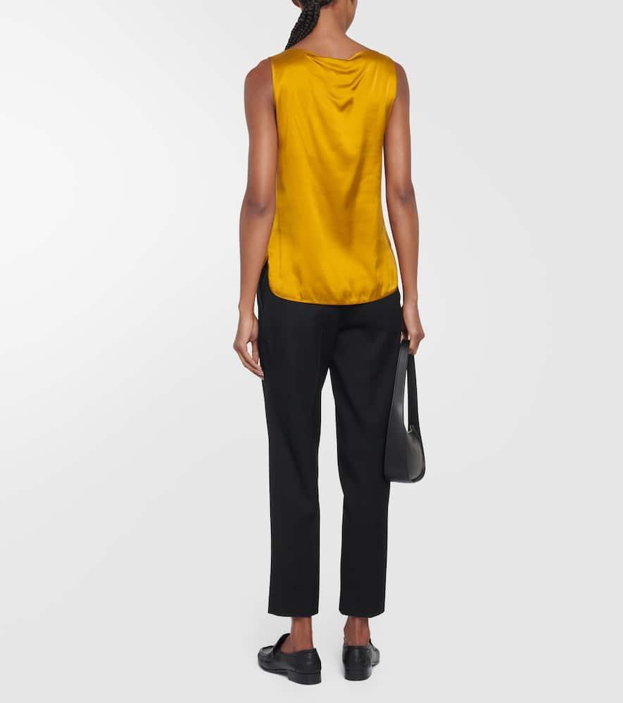 MAX MARA Leisure Pan Stretch-silk Tank Top In Yellow Product Image