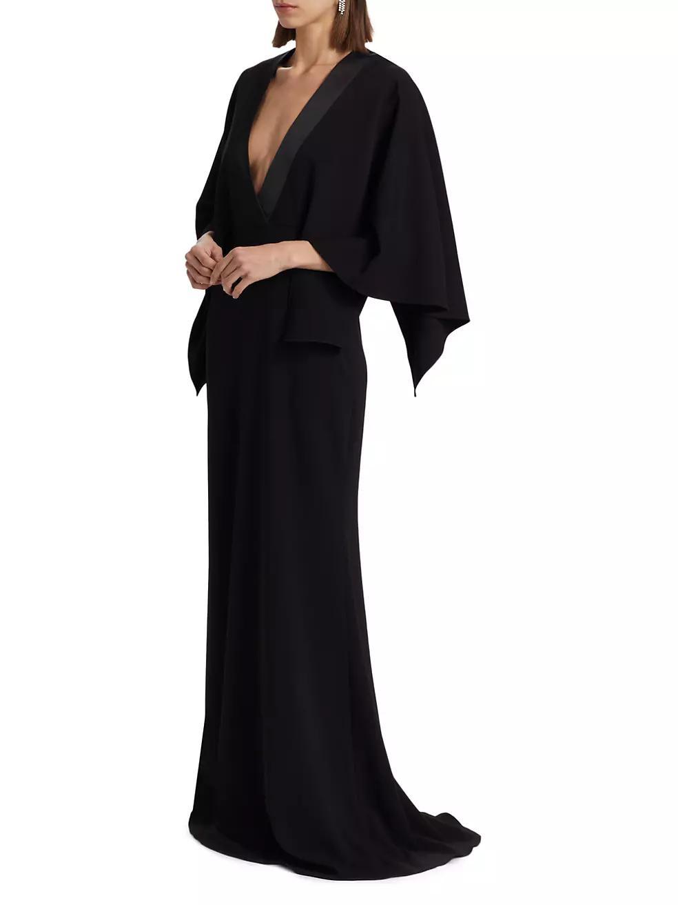 Satin V-Neck Gown Product Image