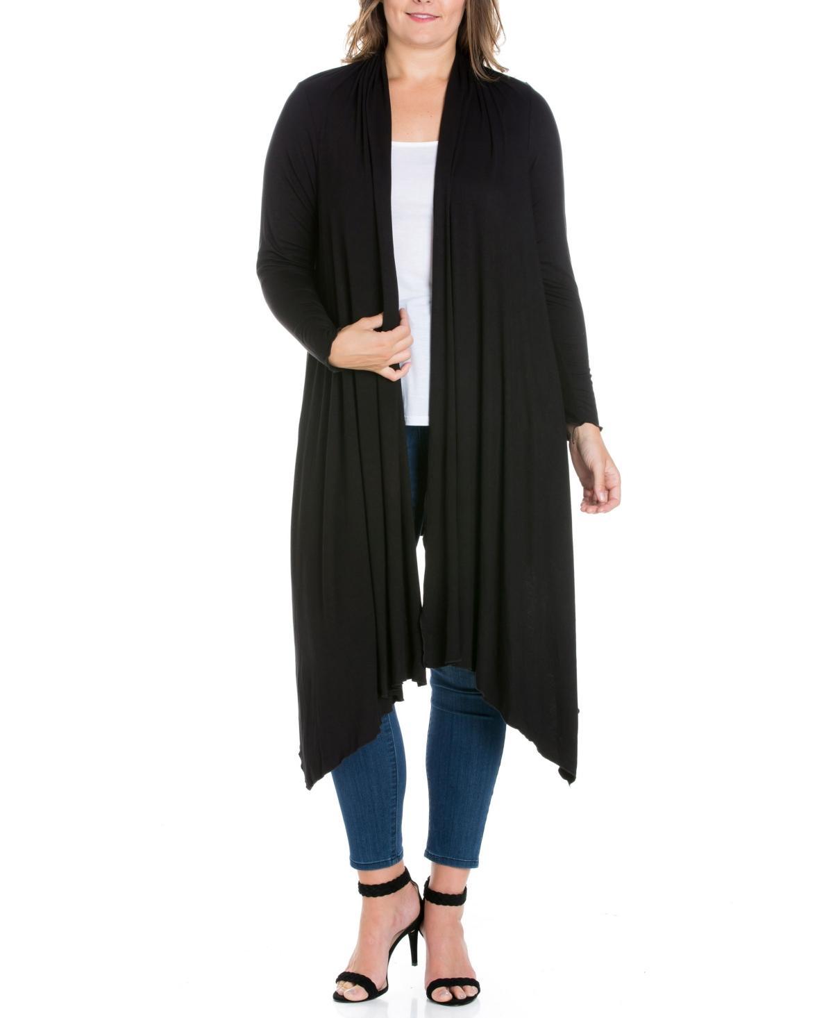 Womens Plus Size Extra Long Open Front Cardigan Product Image