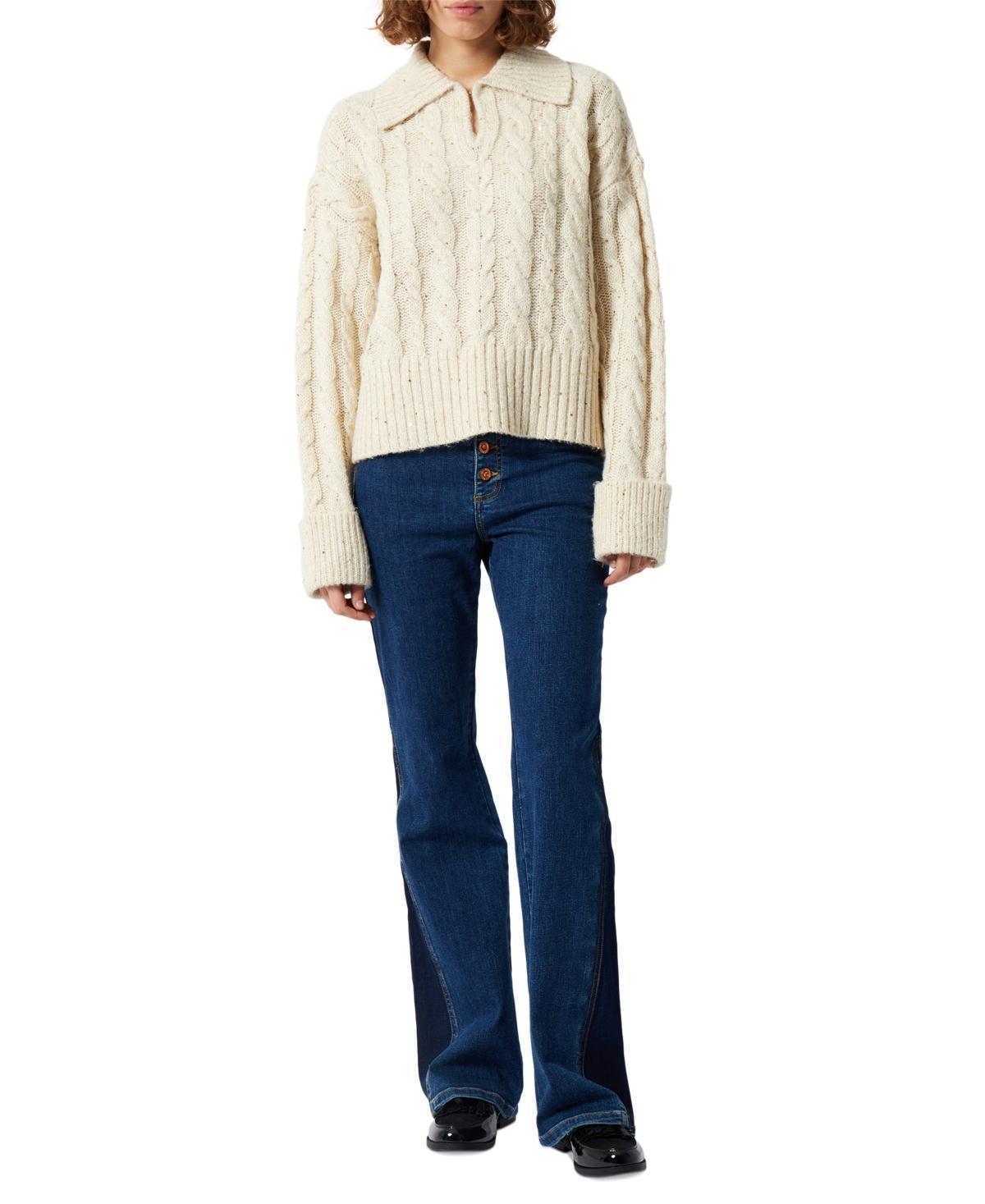 French Connection Womens Kyla Cable-Knit Sparkle Sweater Product Image