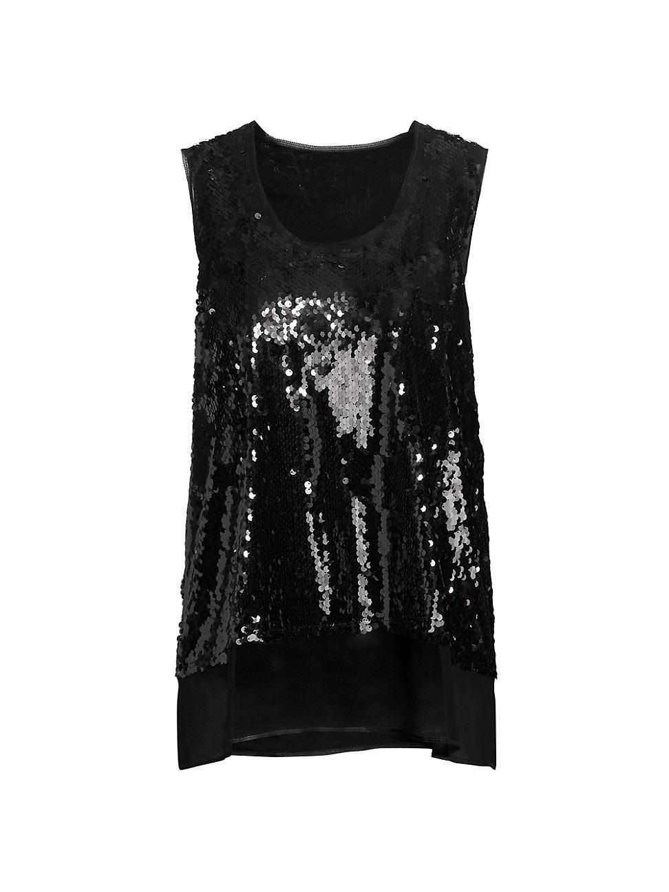 Womens Sequin Tank Top Product Image