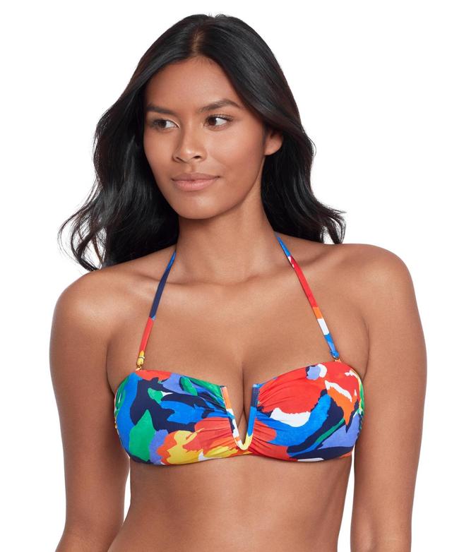 Lauren Ralph Lauren Womens Printed V-Wire Bandeau Bikini Top Product Image