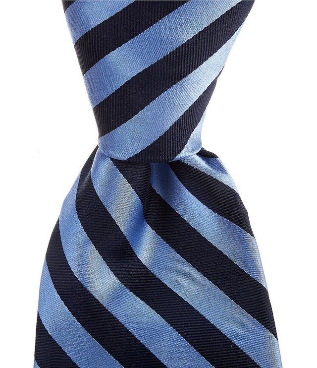 Roundtree & Yorke Thick Stripe 3 3/8#double; Silk Tie Product Image