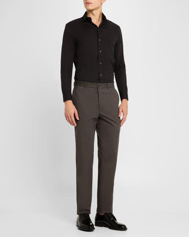 Mens Gabardine Straight-Leg Trousers Product Image