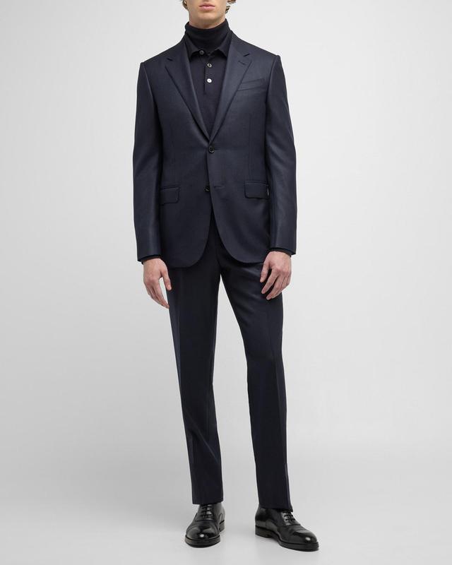 Mens Striped Wool Suit Product Image