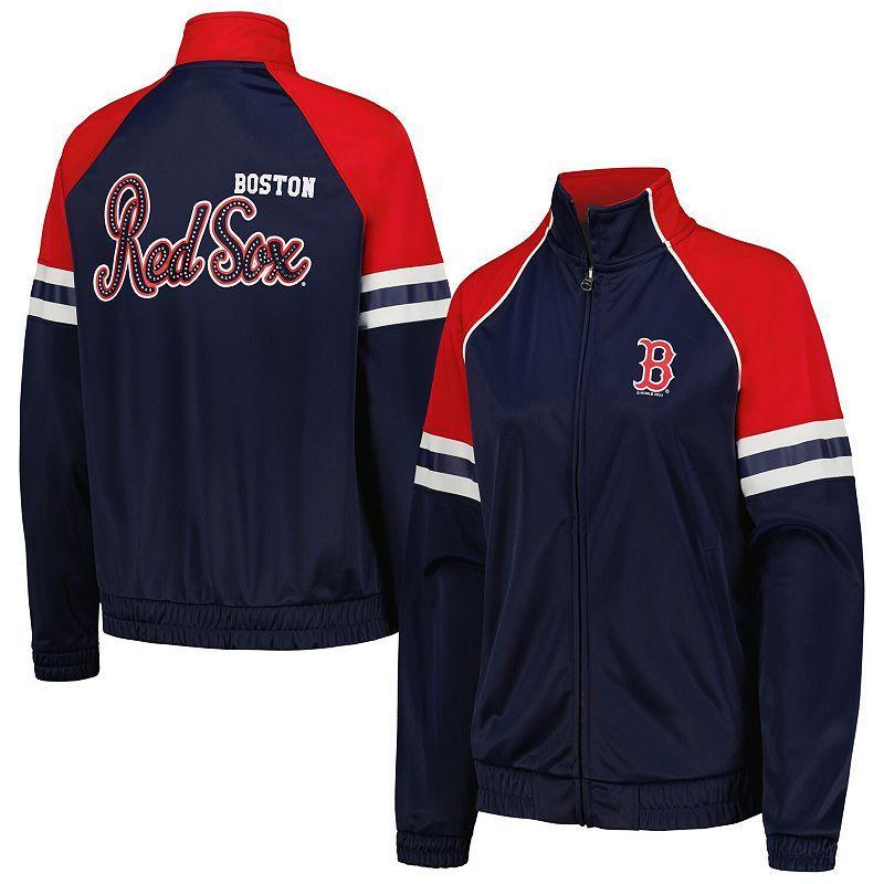 Womens G-III 4Her by Carl Banks Boston Red Sox First Place Raglan Full-Zip Track Jacket Blue Product Image