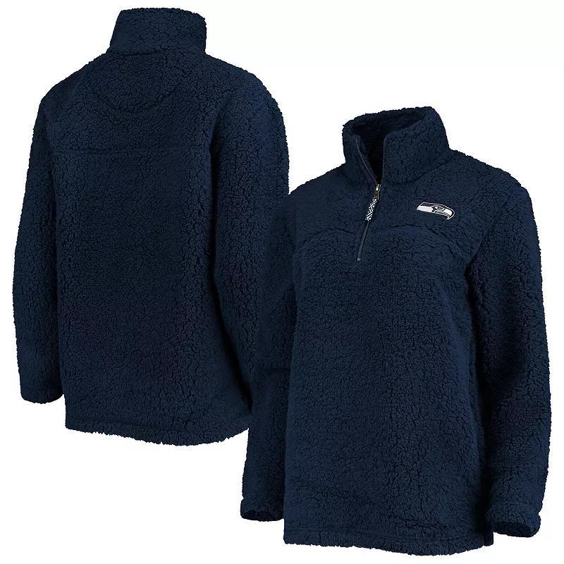 Womens G-III 4Her by Carl Banks College Seattle Seahawks Sherpa Quarter-Zip Jacket Blue Product Image