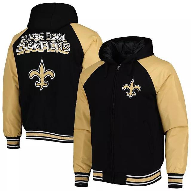 Mens G-III Sports by Carl Banks New Orleans Saints Defender Raglan Full-Zip Hoodie Varsity Jacket Product Image