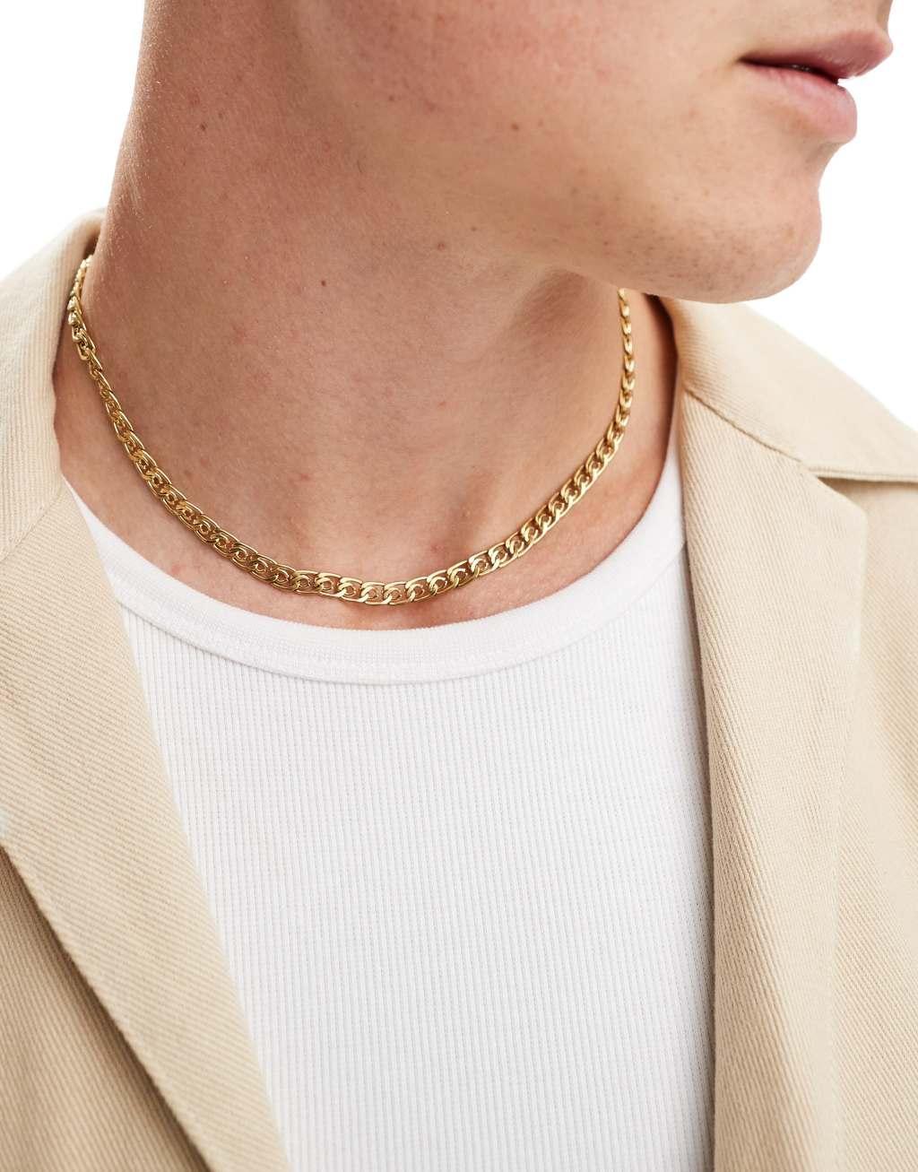 Icon Brand stainless steel scroll chain necklace in gold plated Product Image