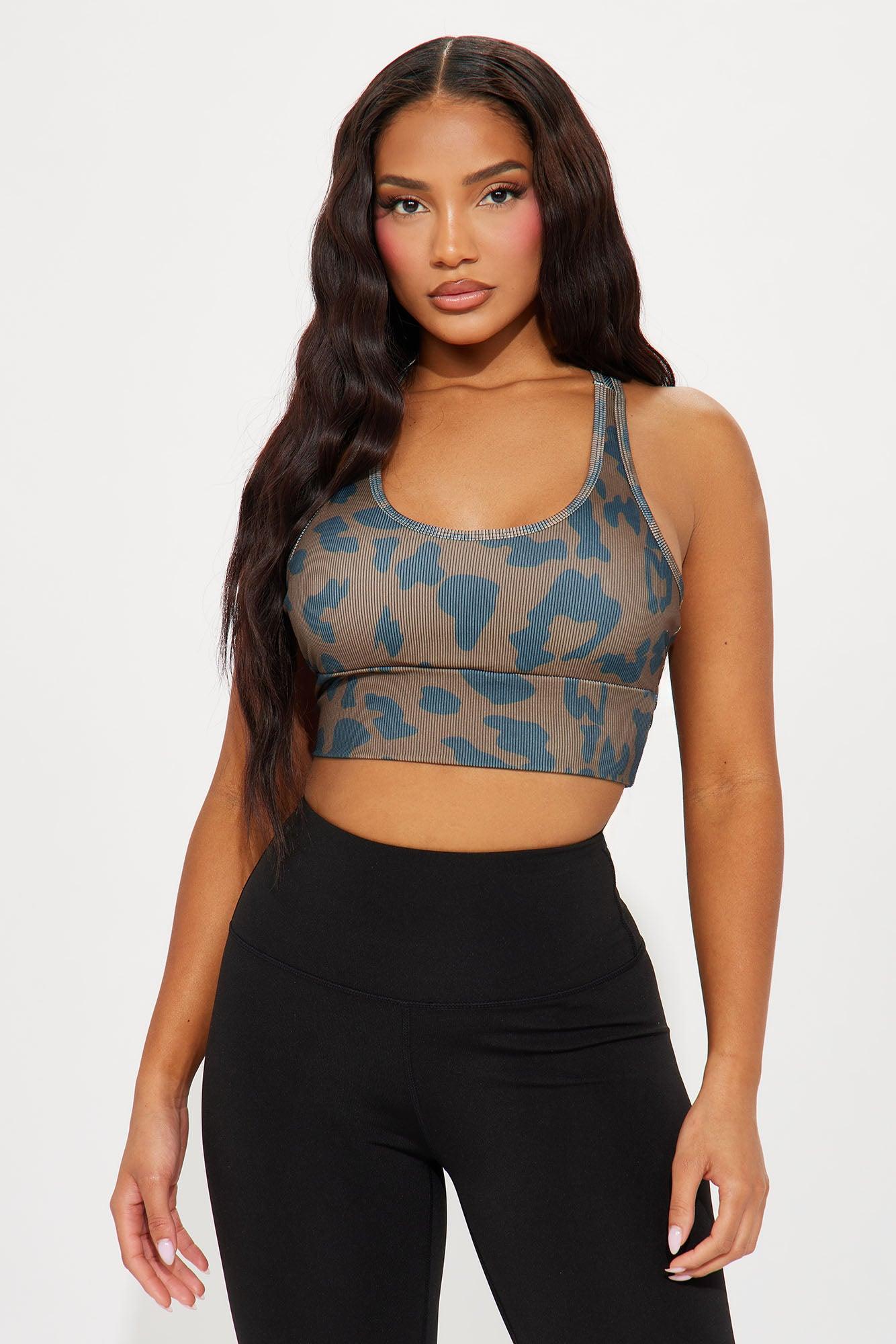 Free Spirited Leopard Sports Bra - Olive Product Image