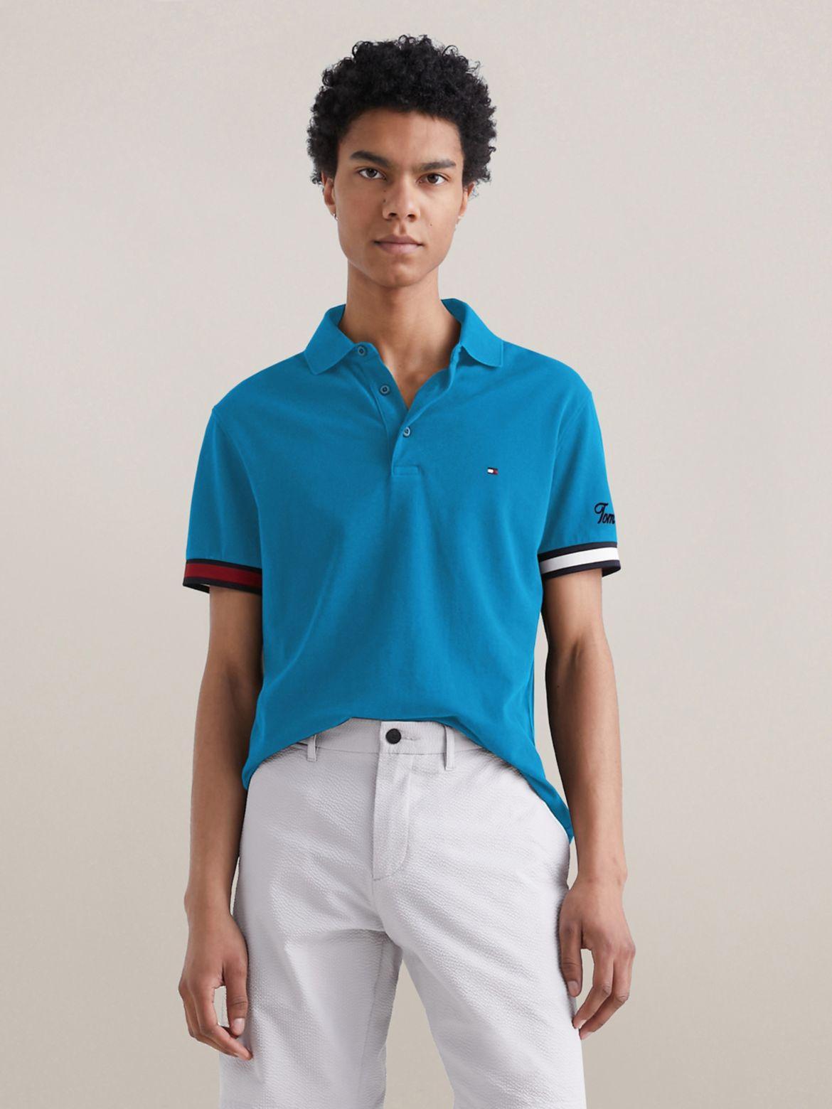 Tommy Hilfiger Men's Slim Fit Flag Cuff Polo Product Image