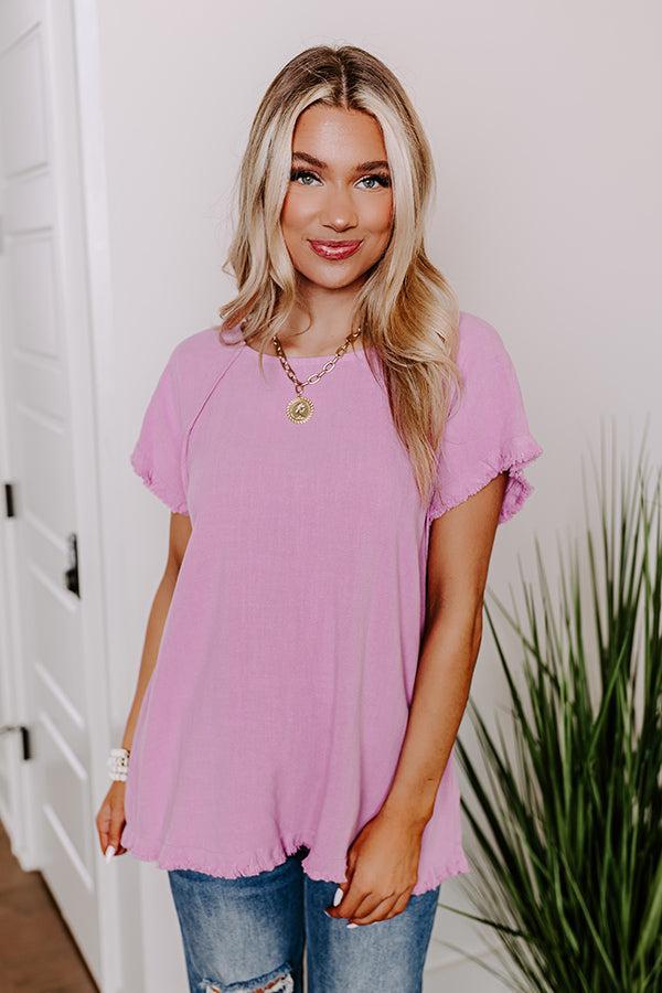 Open Book Frayed Shift Top In Violet Product Image