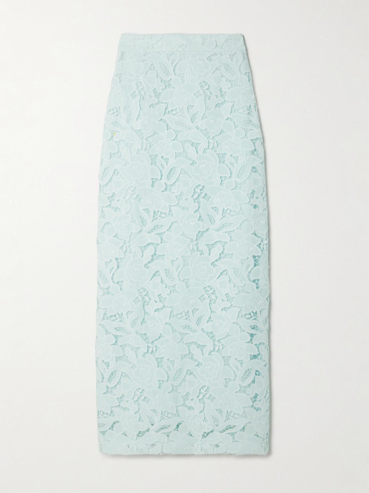 Natura Lace Midi Pencil Skirt In Mint Product Image